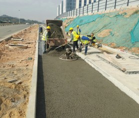 【透水混凝土】廣州知識城市政道路施工進行中！